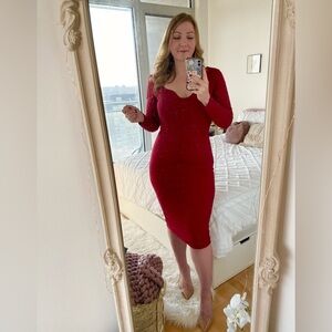 Dress the Population Size M red long sleeve dress